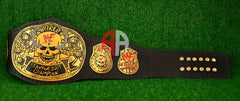 World Heavy Weight Championship Smoking Skull Belt 4MM AA-5027